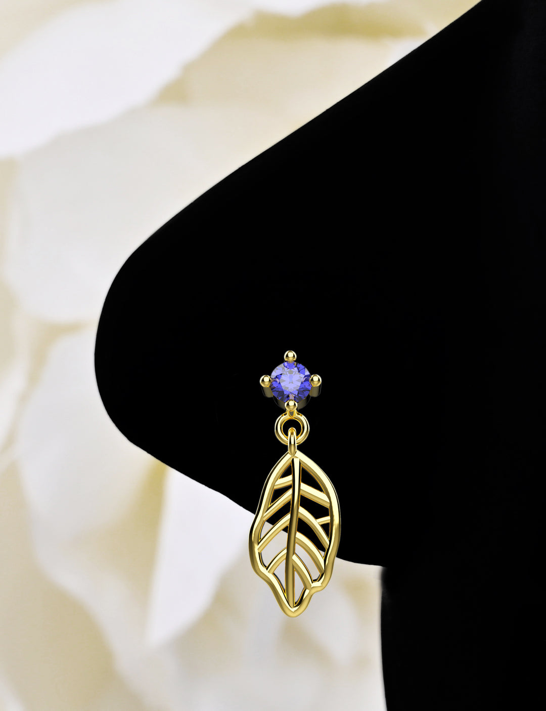 Leaf dangle nose stud jewelry