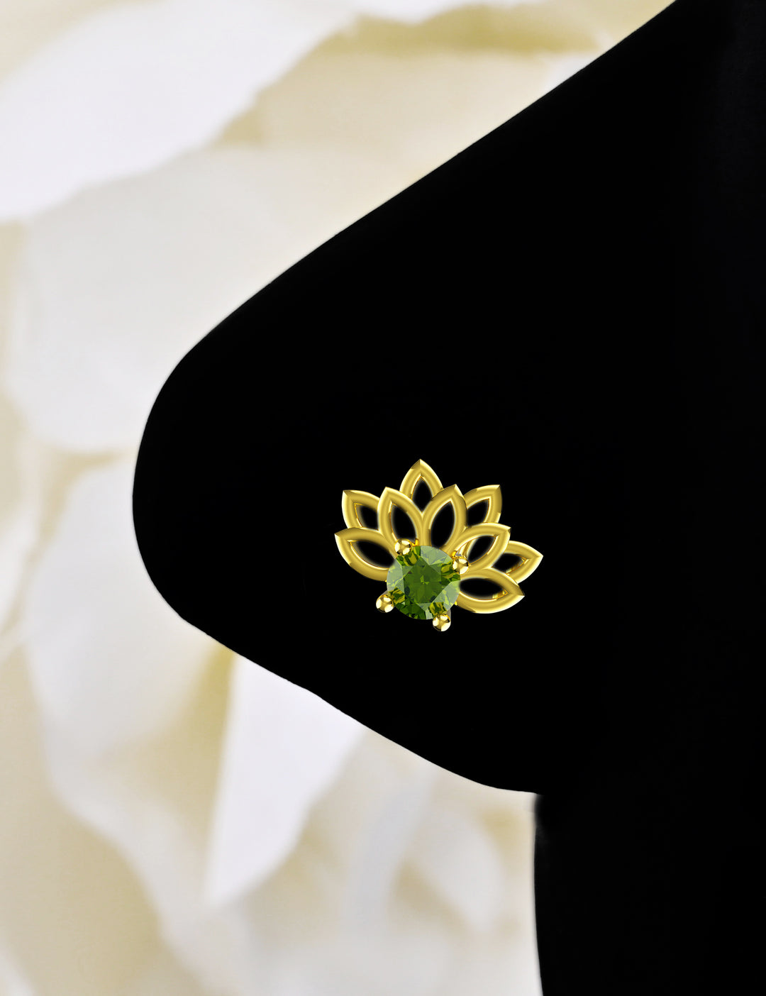 14k gold lotus nose ring – elegant floral jewelry