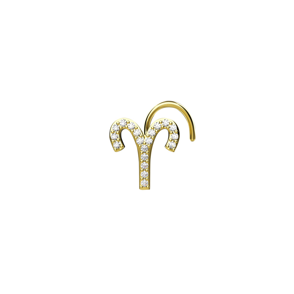 Gold Aries nose stud