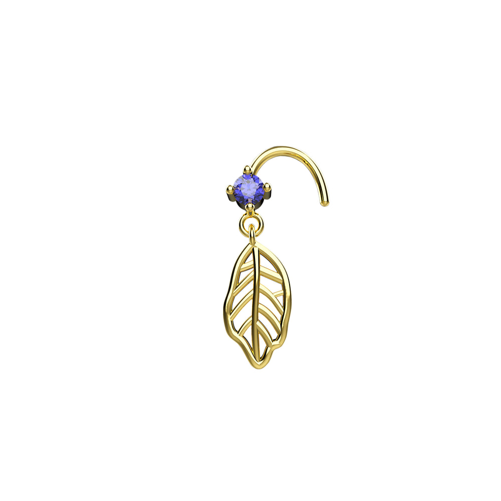 Gold leaf nose piercing for women