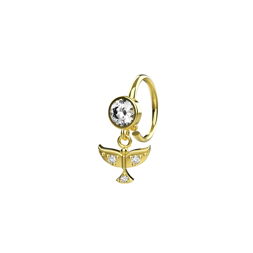 Gold eagle nose hoop