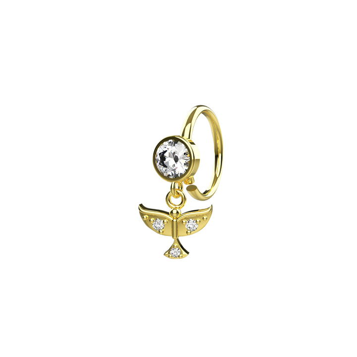 Gold eagle nose hoop
