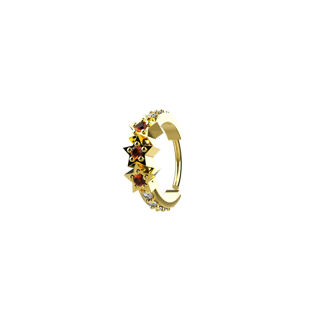 Star shaped nose hoop piercing