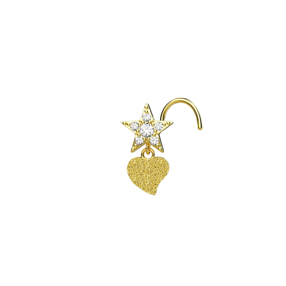 Gold star nose ring