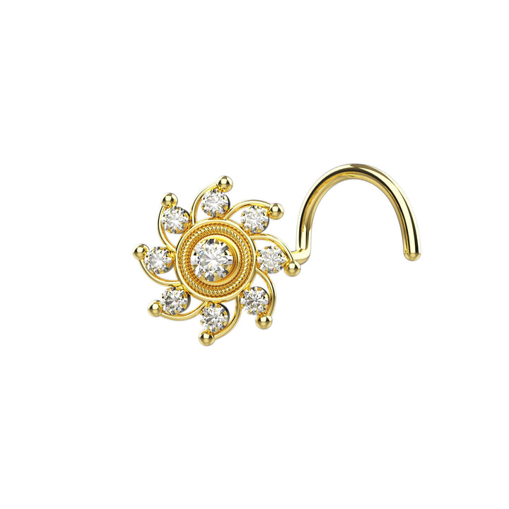 Sunflower Nose Stud – nature-inspired nose piercing