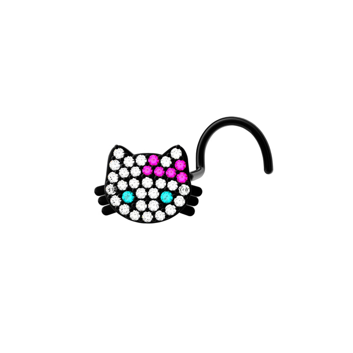 adorable nose stud – gold and blue gemstone design