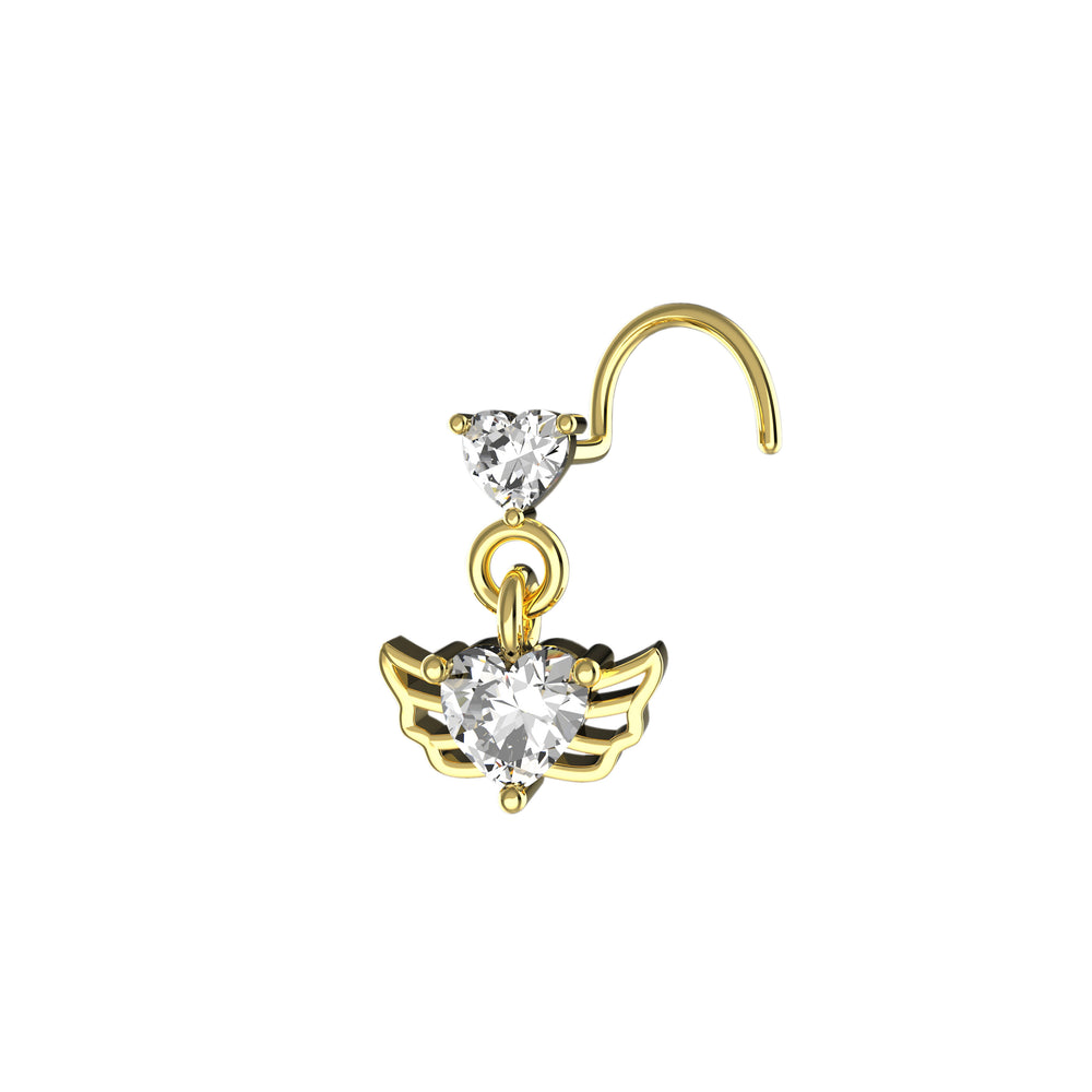 Angel wing nose stud