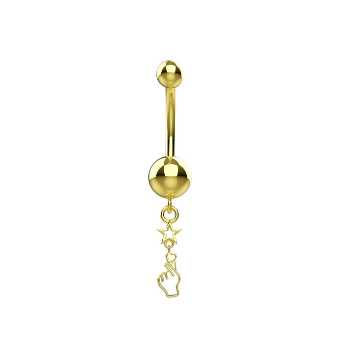 Dangle gold navel piercing jewelry