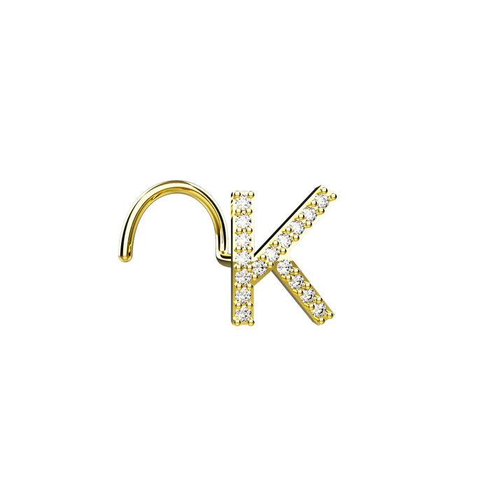 Alphabet K nose piercing jewelry