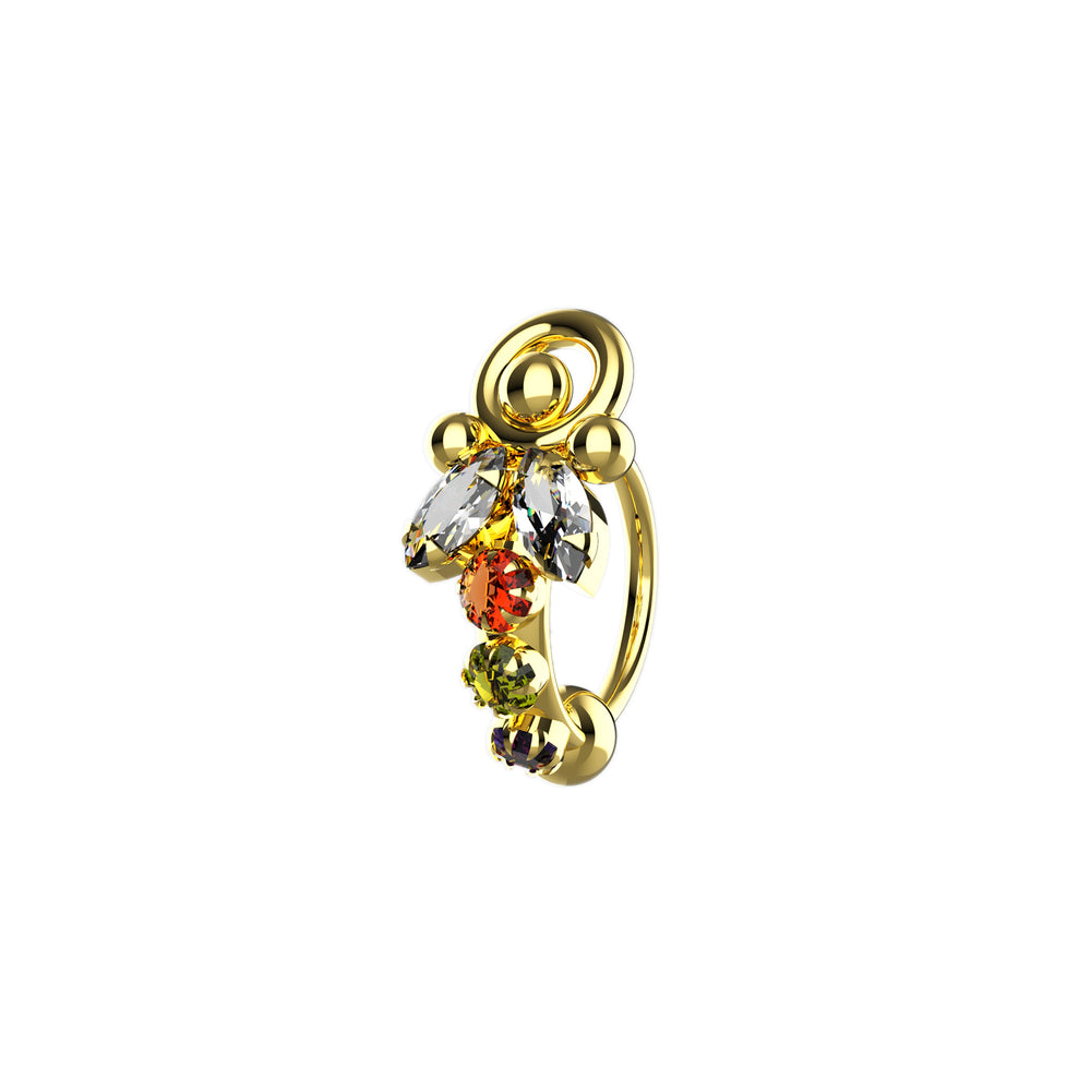 Delicate gold hoop for nose piercing