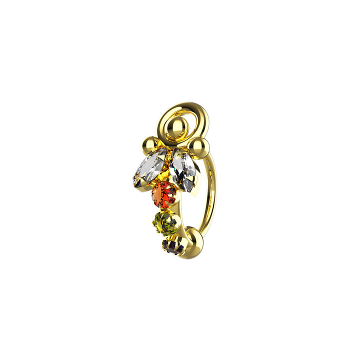 Delicate gold hoop for nose piercing