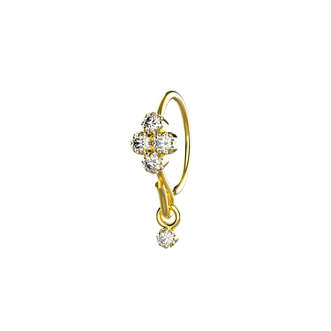 Piercing hoop with charm
