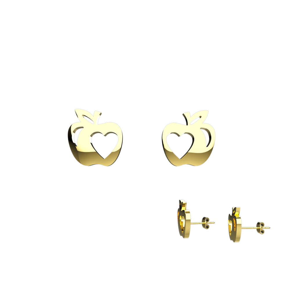 Red apple earrings jewelry