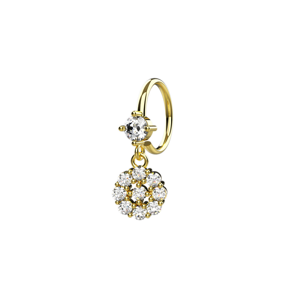 Thin silver nose hoop