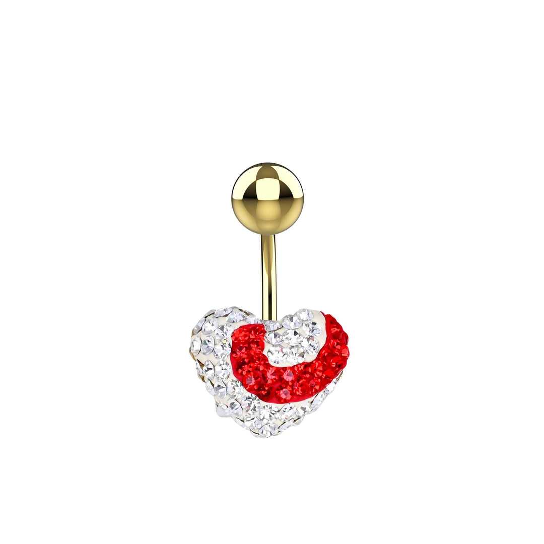 Stylish heart navel jewelry, Heart design belly button piercing
