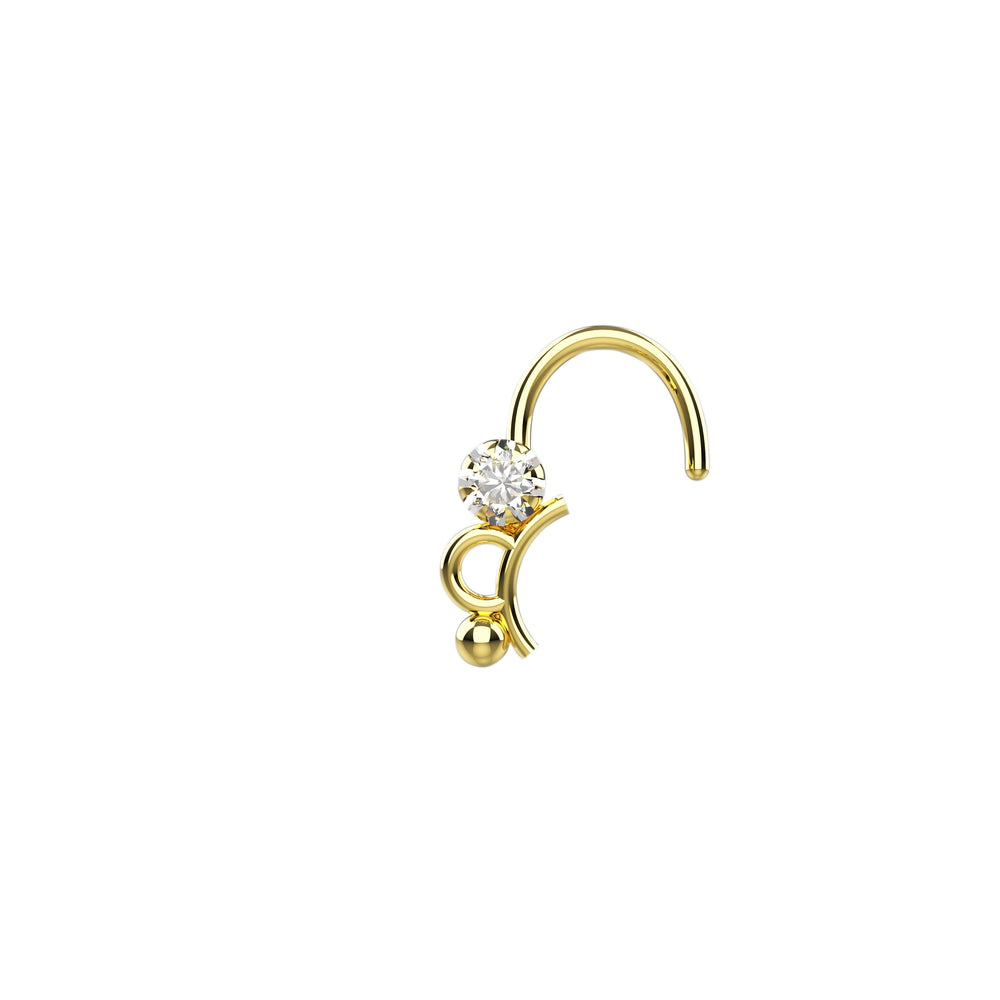 Small gold nose stud
