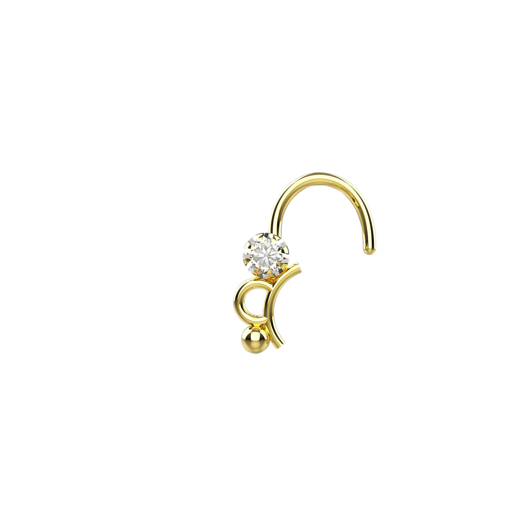 Small gold nose stud