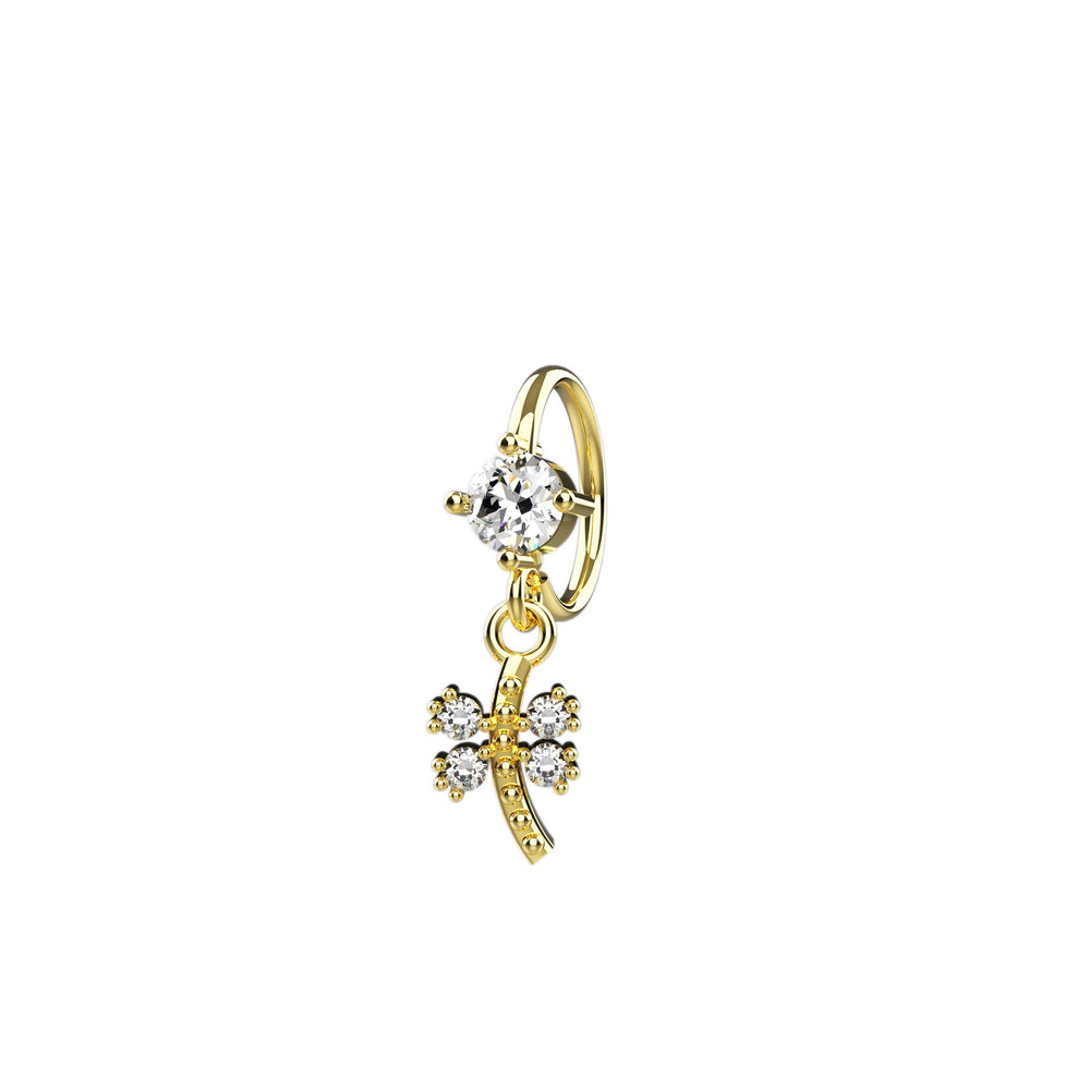 Dragonfly dangle nose hoop