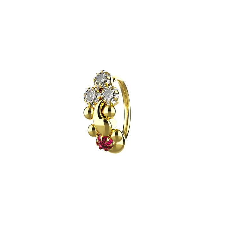 Dainty gold nostril ring