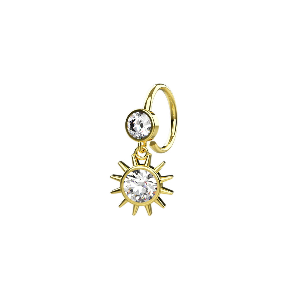 Sun charm dangle nose ring