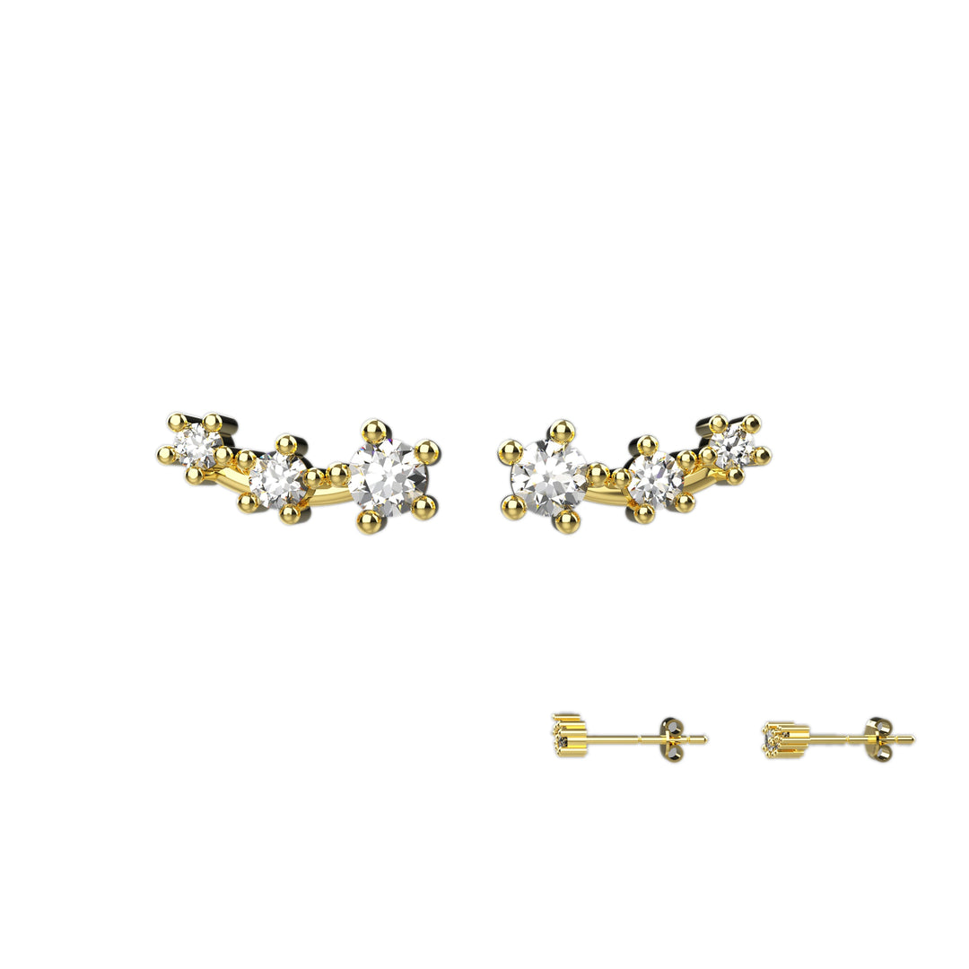 Gold ear climber earrings