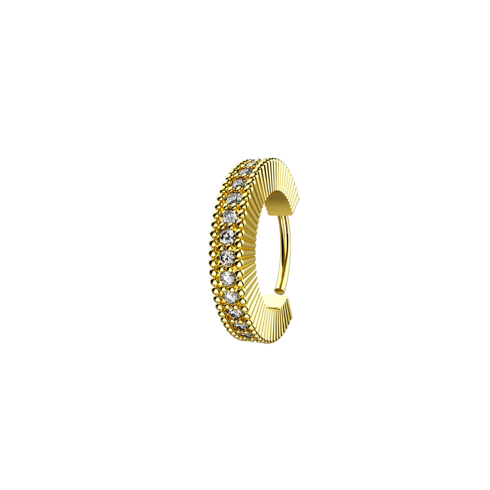 Diamond nose hoop gold