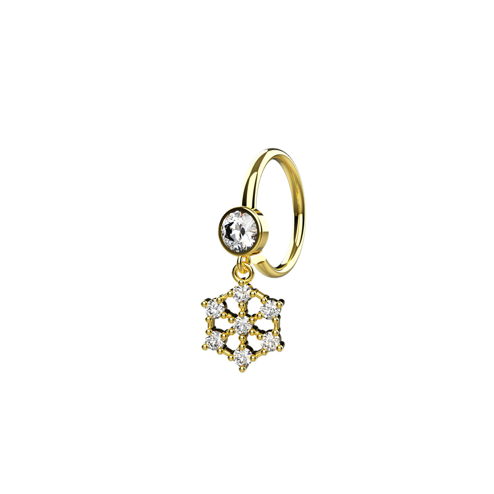Snowflake dangle nose ring