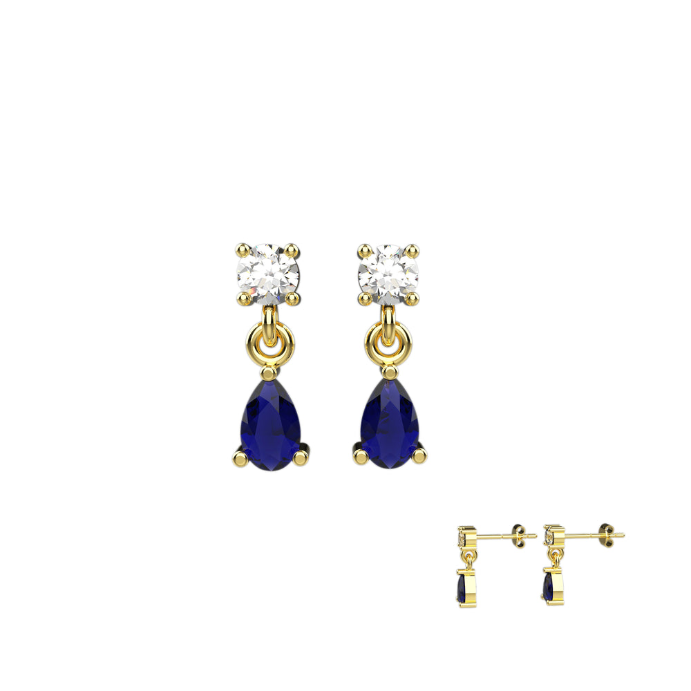 Sapphire earrings – elegant dangle drop jewelry for women