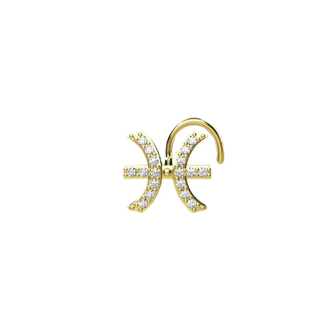Pisces symbol nose jewelry