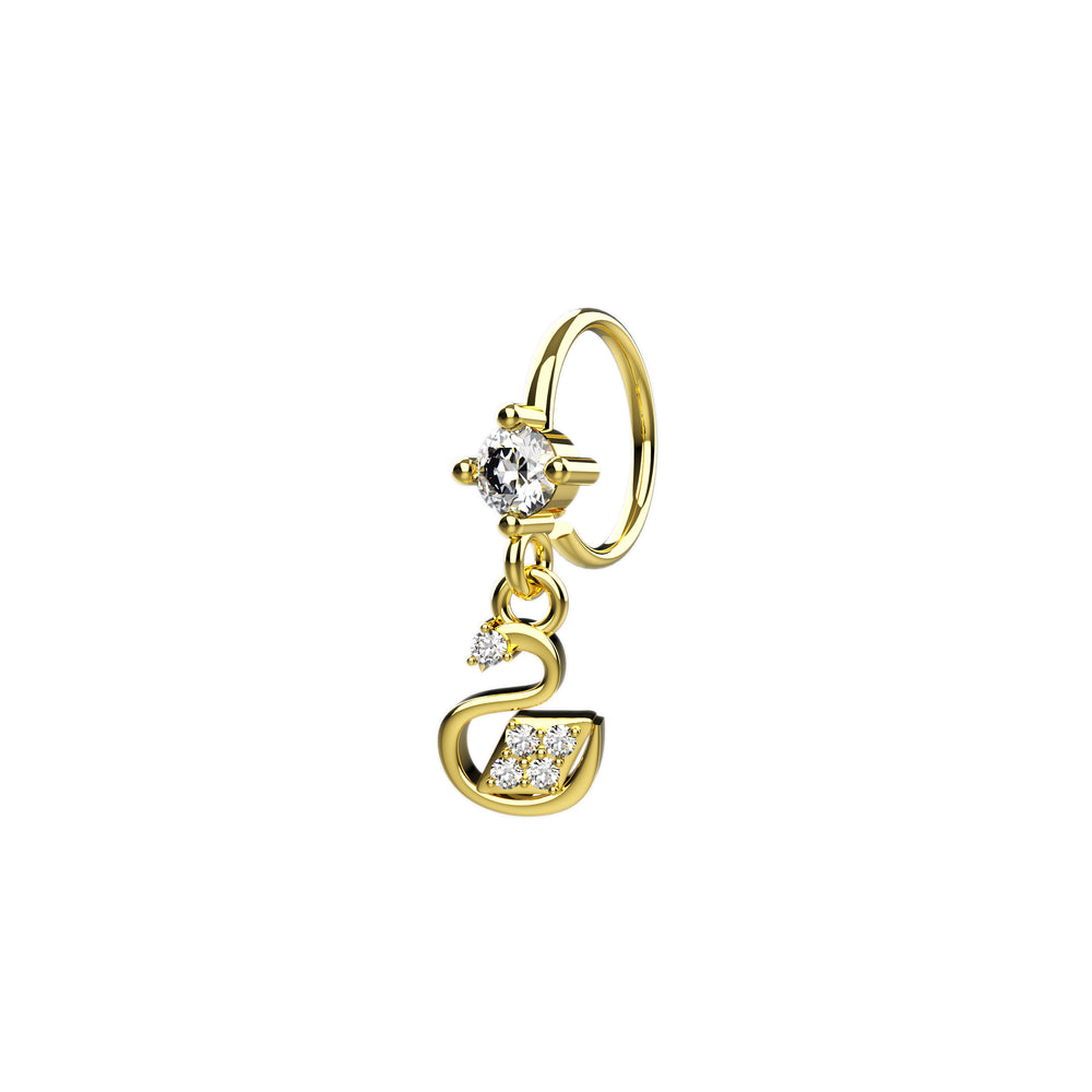 Dangle nose ring hoop