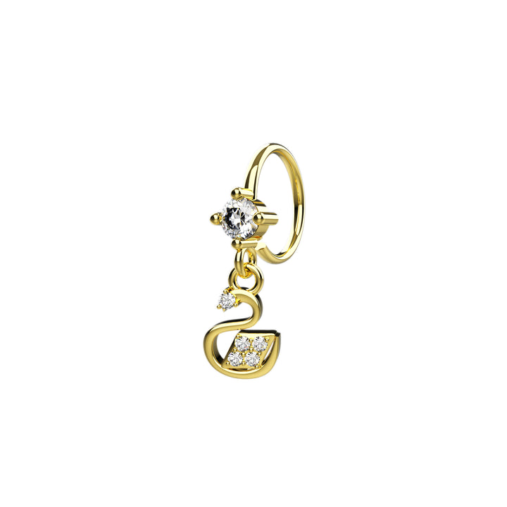 Dangle nose ring hoop