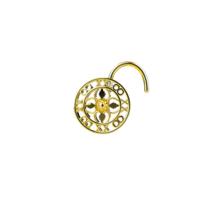 Women’s gold nose piercing