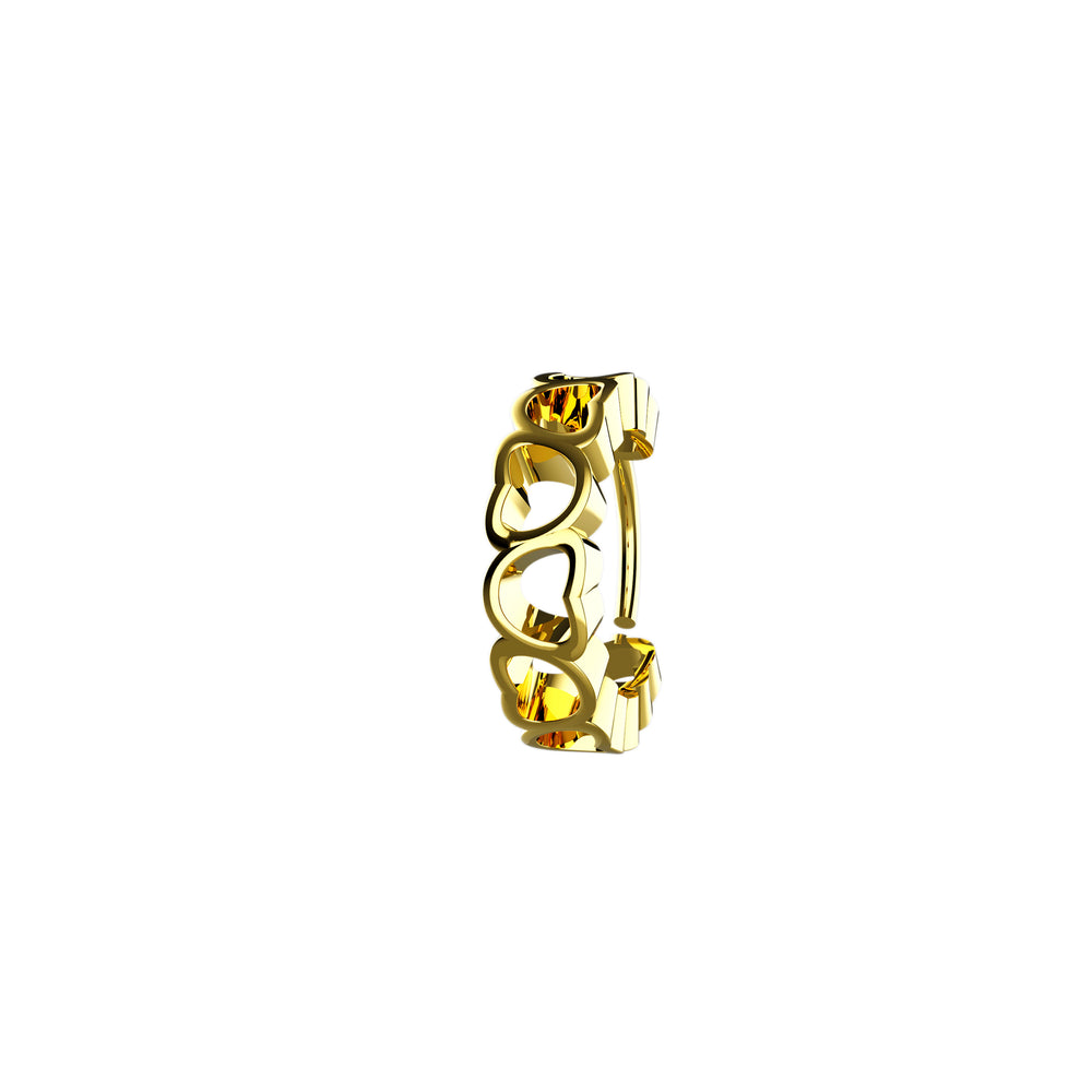 Silver heart nose hoop