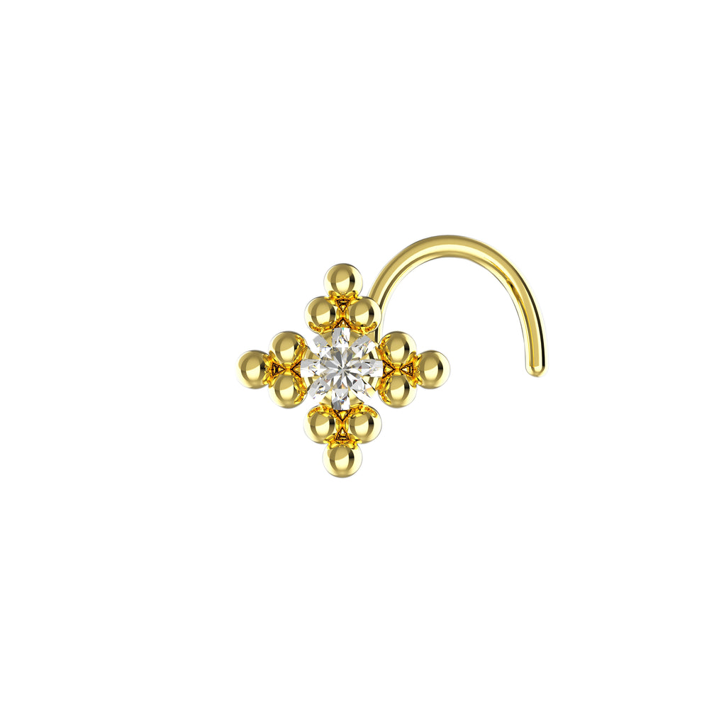 Gold nose pin for women