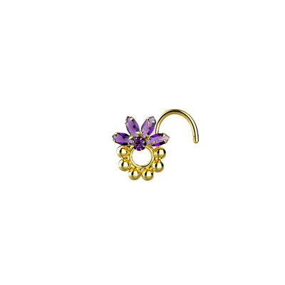 amethyst purple gems nose jewelry