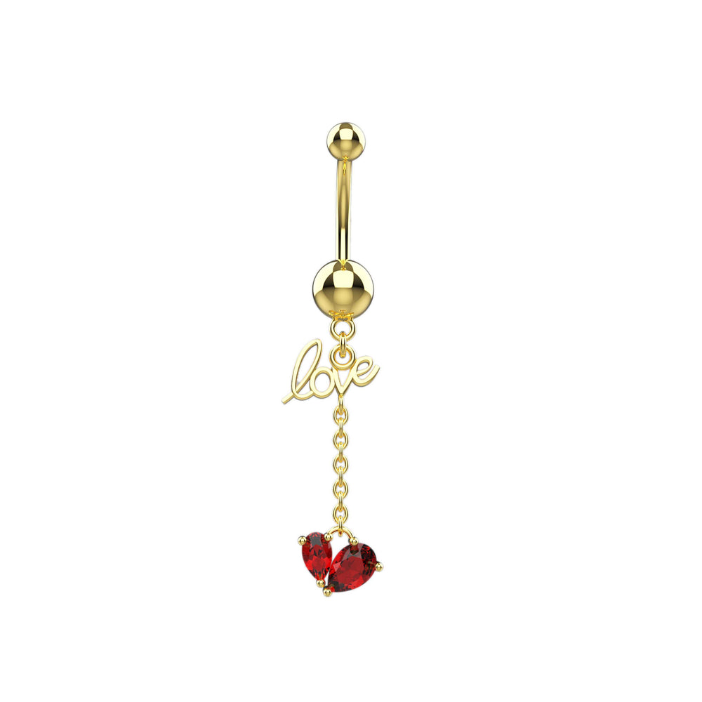 Love belly ring jewelry