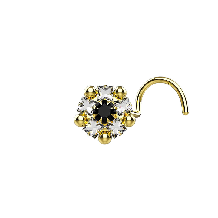 Hypoallergenic gold nose piercing jewelry