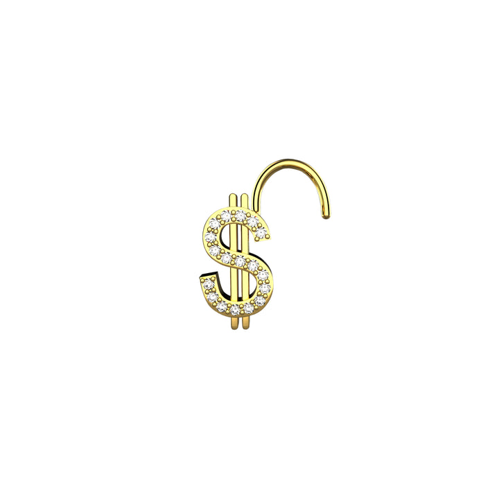 gold nose ring with dollar sign – stylish piercing accessory