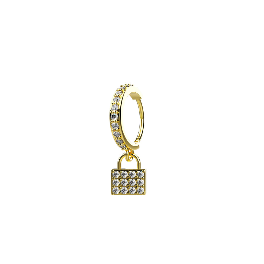 Lock charm dangle nose ring
