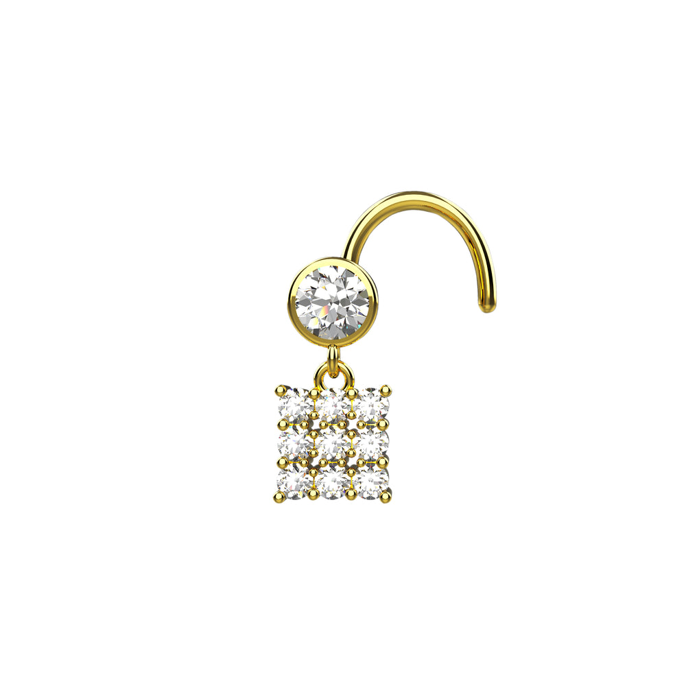 Elegant gold nose piercing stud
