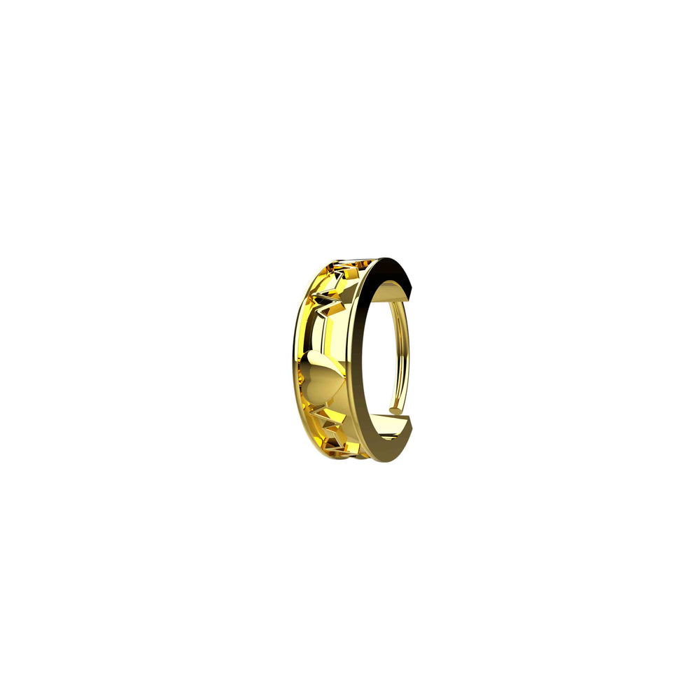 Heartbeat design gold nose hoop