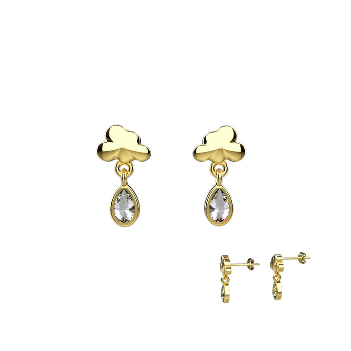 Dangle earrings with cloud studs – whimsical look