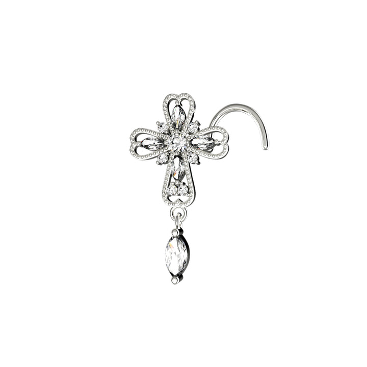 silver dangle nose ring – unique religious jewelry