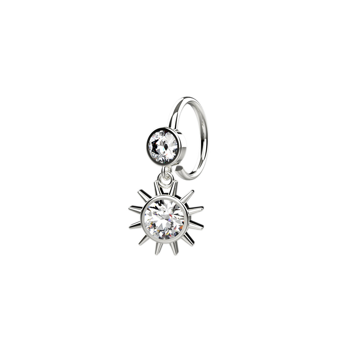 Gold sun nose ring charm