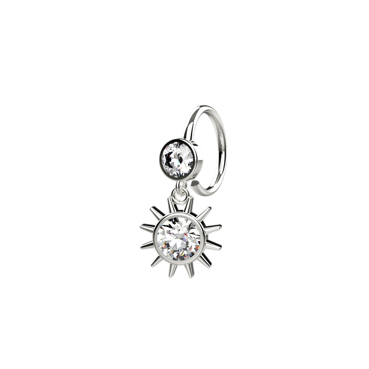 Gold sun nose ring charm