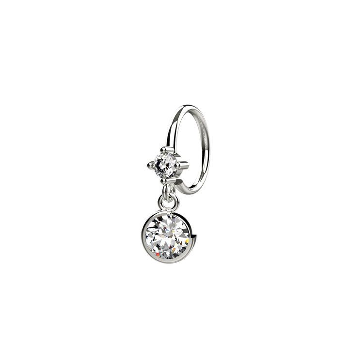 Delicate dangle nose piercing