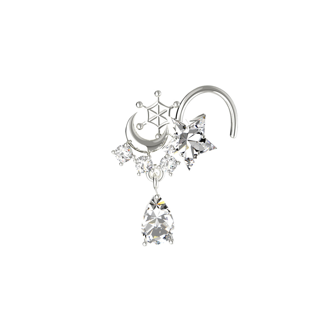 Elegant dangling nose studs