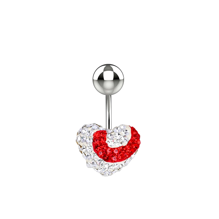 Heart-shaped belly button rings