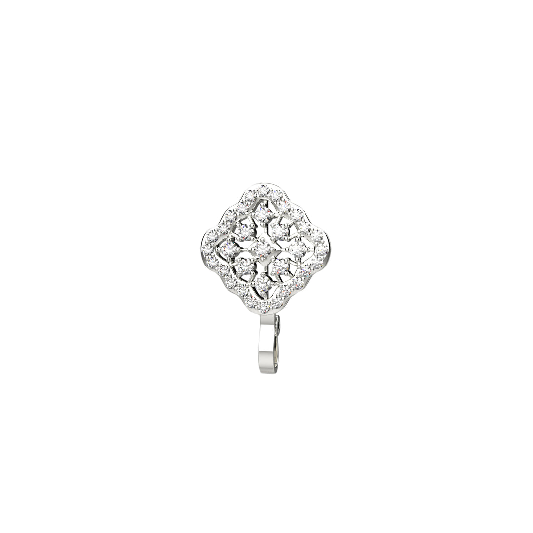 Silver clip-on nose cuff jewelry