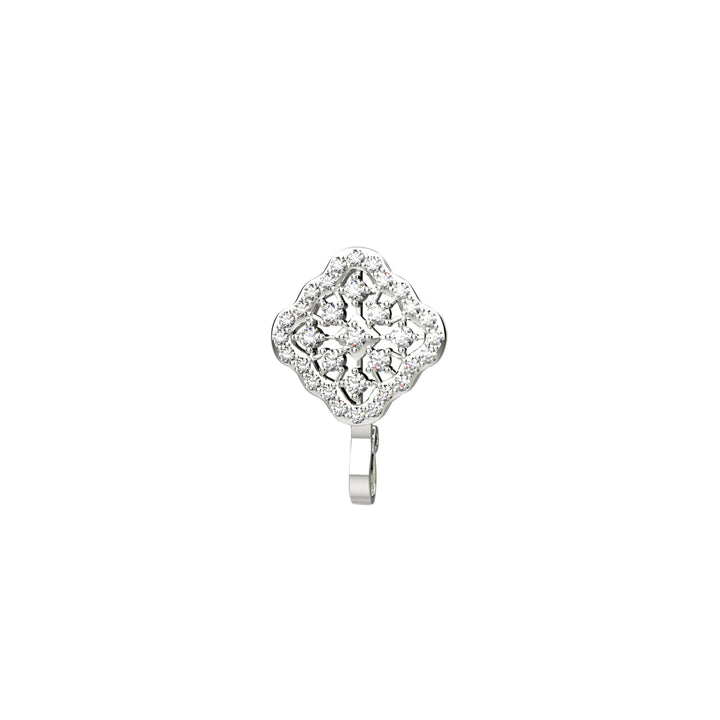 Silver clip-on nose cuff jewelry